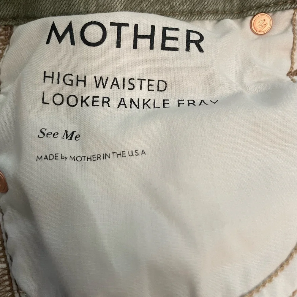 MOTHER High Waisted Looker Ankle Fray See Me Camo Distressed Denim Jean Size 29